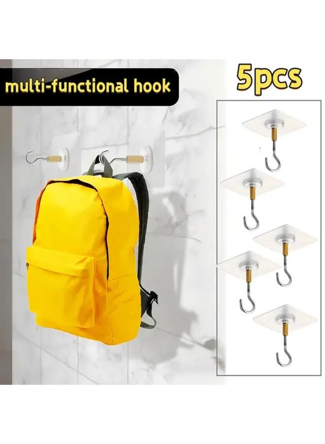 5 قطع من خطافات السقف اللاصقة المتينة لبالونات عيد الميلاد وتخزين المطبخ - Image 1