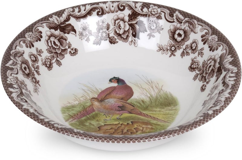 Spode Woodland Pheasant Cereal Bowl  8 Fine Earthenware Ideal for Small Portions Thanksgiving  Fall Entertaining Microwave and Dishwasher Safe Classic British Game Animal Design - Image 1