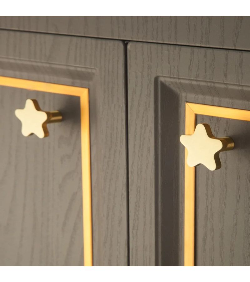 4 Pcs Golden Solid Brass Five Pointed Star Cabinet Drawer Knob - Image 4