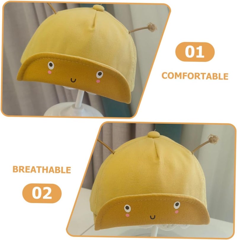 Baseball Cap Adjustable Soft Brim Yellow Cartoon Sun Hat for Outdoor Boys - Image 3
