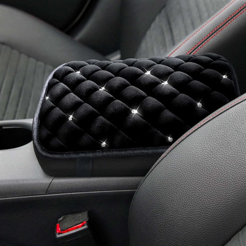 Surpassme Bling Diamond Armrest Cover for Car - Comfortable Center Console Cushion - Image 1