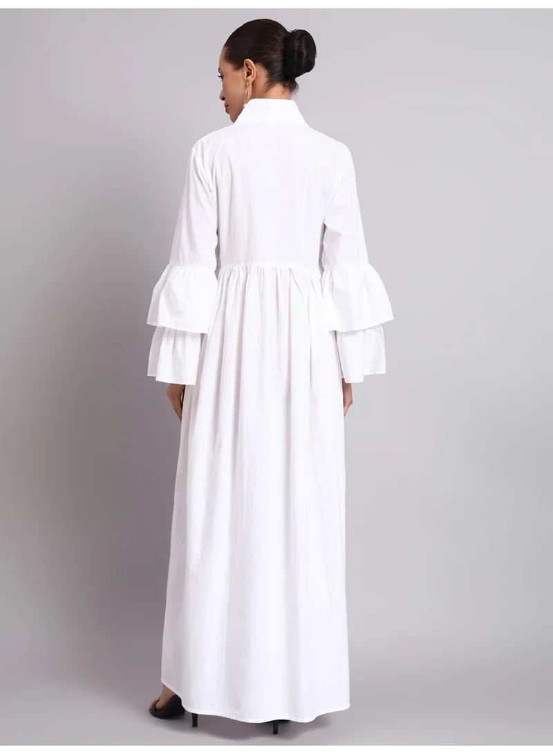 Alaya Women Embroidered Cotton Jalabiya with Bell Sleeves-AL3697B