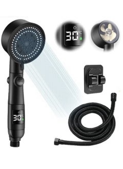 Handheld Shower 5 Modes Power Shower Head,Shower Head and Hose 2m with Temperature Indicator, Water Saving Shower Head for Adults Children Pets