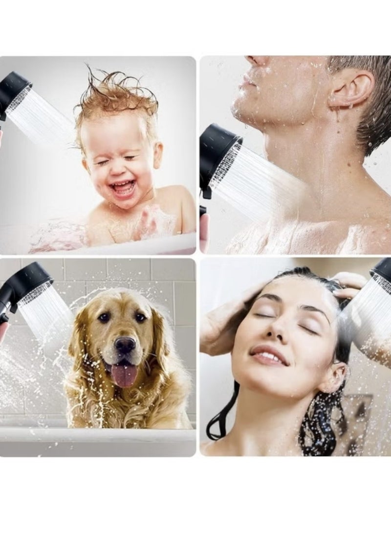 BEILINGDUN - Handheld Shower 5 Modes Power Shower Head,Shower Head and Hose 2m with Temperature Indicator, Water Saving Shower Head for Adults Children Pets - Image 1