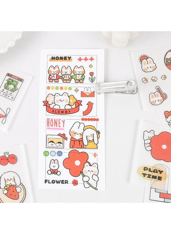 Bluejw 100 Hand Account Stickers Suit Cute Characters Hand Account Stickers Decorative Small Pattern A Set Of Cartoon Girl Heart Diy - Image 5