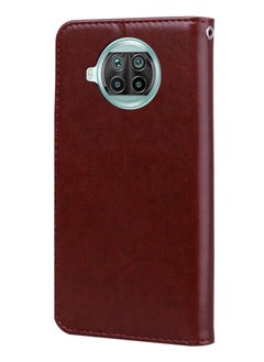 Generic Case For Xiaomi Mi 10T Lite 5G Rose Embossed Horizontal Flip PU Leather Cover with Holder Card Slots Wallet Brown  - Image 4