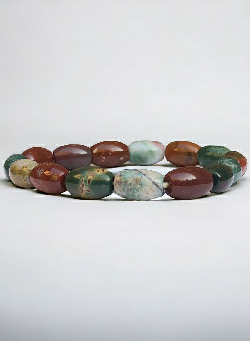 HADIGEMS Natural BloodStone Strech Bracelet also known as Plasma Chalcedony - Image 3