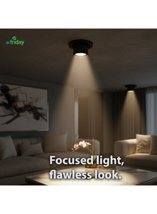 ALFRIDAY Recessed Adjustable GU10 Downlight Trim – GU10 Holder, Adjustable Head, IP20 / Indoor - Image 4