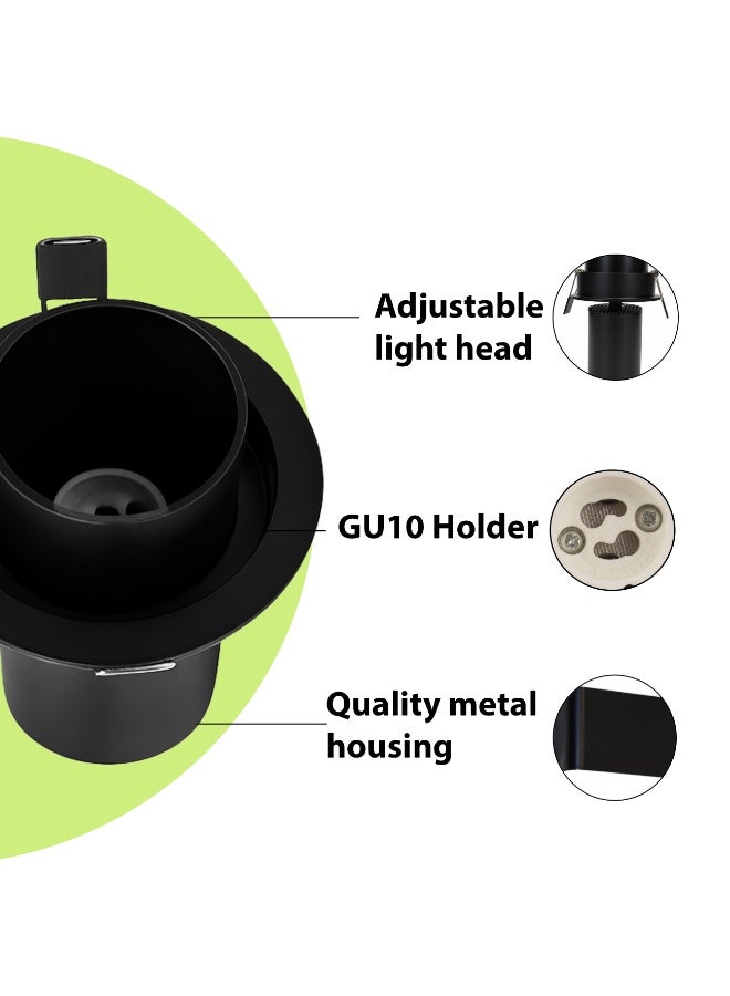 ALFRIDAY Recessed Adjustable GU10 Downlight Trim – GU10 Holder, Adjustable Head, IP20 / Indoor - Image 5