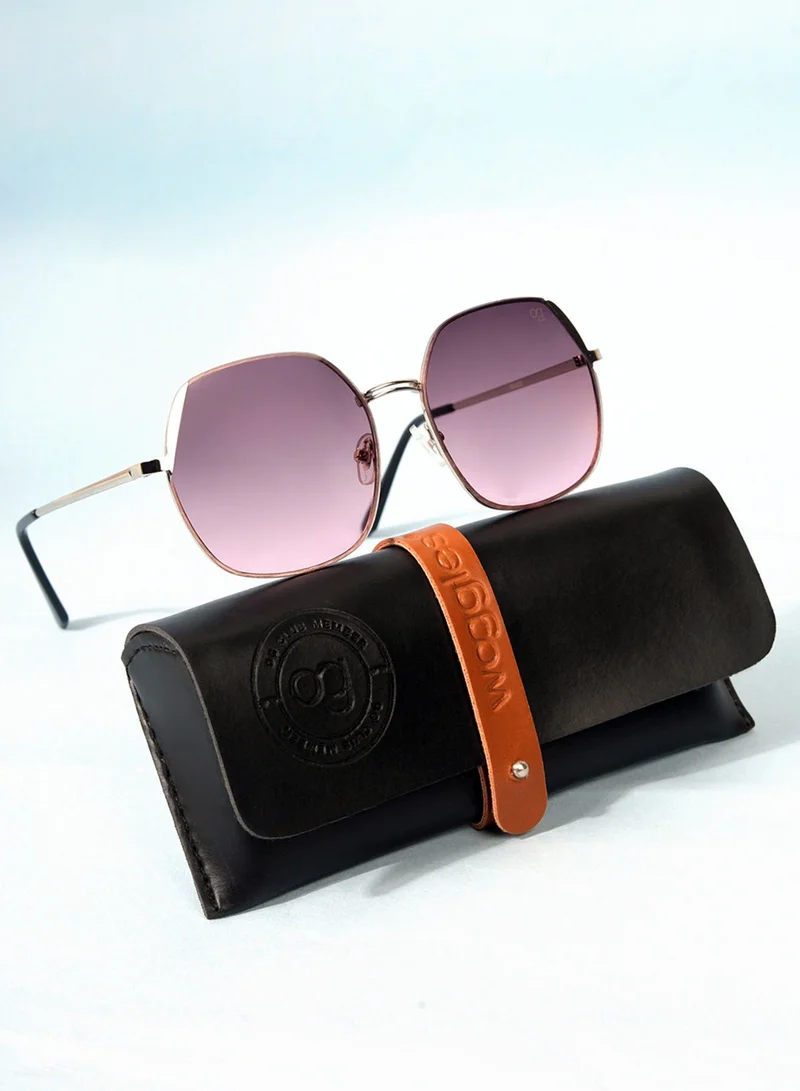 ووجلز نظارات شمسية مستديرة بنفسجية لامعة للحماية من الأشعة فوق البنفسجية للرجال والنساء