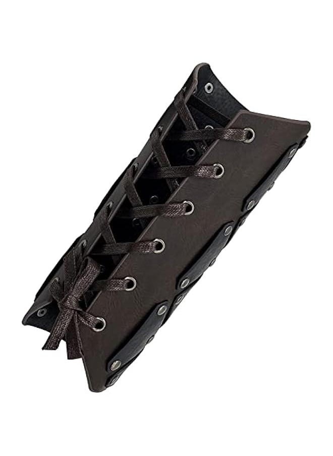 Generic Medieval Brigandine Arm Guards, Mercenary Faux Leather Gauntlet, Vintage Renaissance Knight Arm Bracers  - Image 4