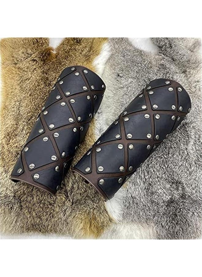 Generic Medieval Brigandine Arm Guards, Mercenary Faux Leather Gauntlet, Vintage Renaissance Knight Arm Bracers  - Image 5