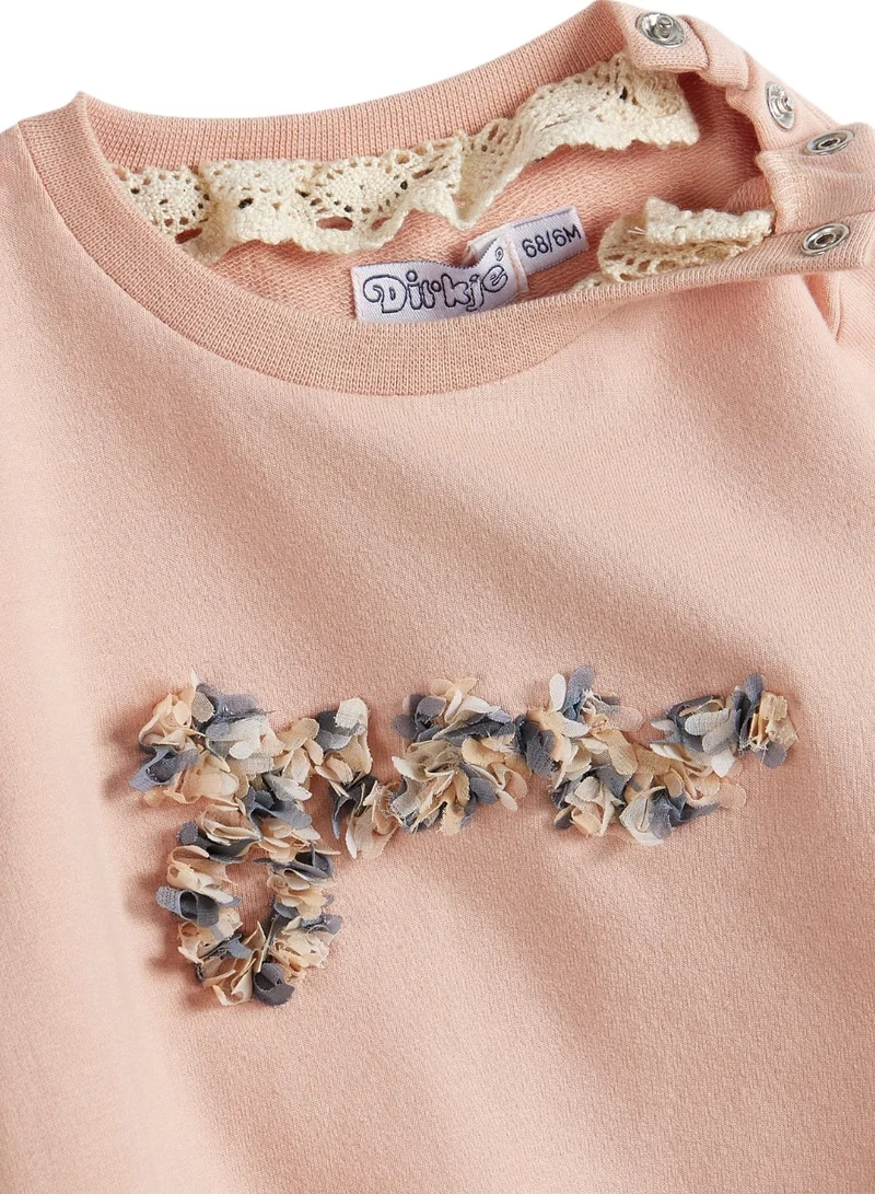Dirkje Dirkje 3Pc Set - Embroidered Top with Floral Printed Pants and matching Hair Band