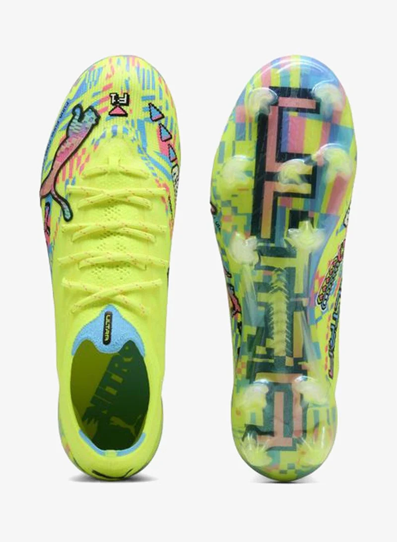 Puma PUMA White-Blue Glimmer-Pink Glimmer-Yellow Alert ULTRA NITRO™ 7 ULTIMATE ADVANCED LEVEL FG Football Boots Unisex  | Best Price UAE