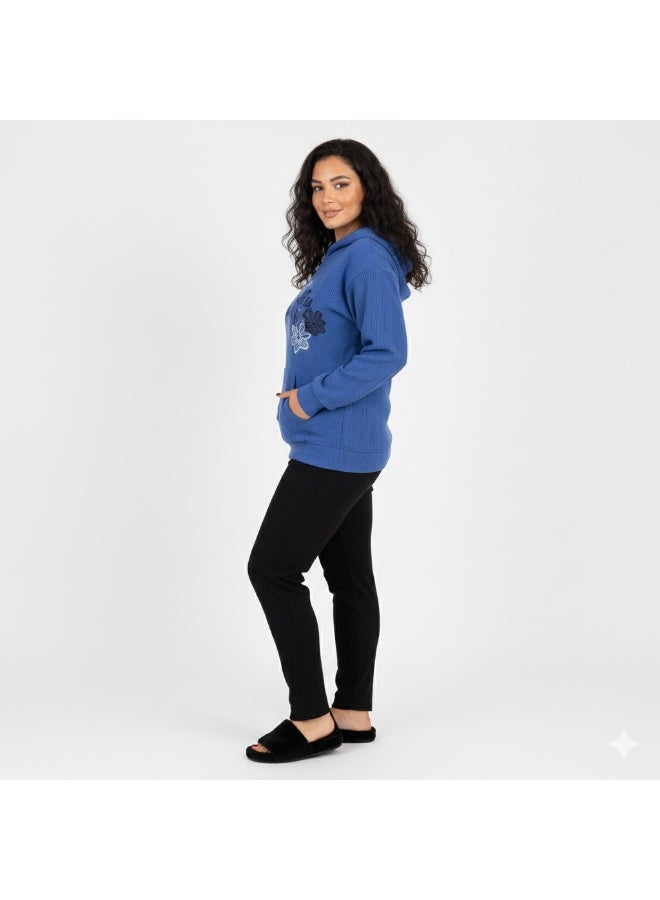 zecotex  Cozy Up in Blue – ZECOTEX Embroidered Cashmere Pajama Set - Image 3