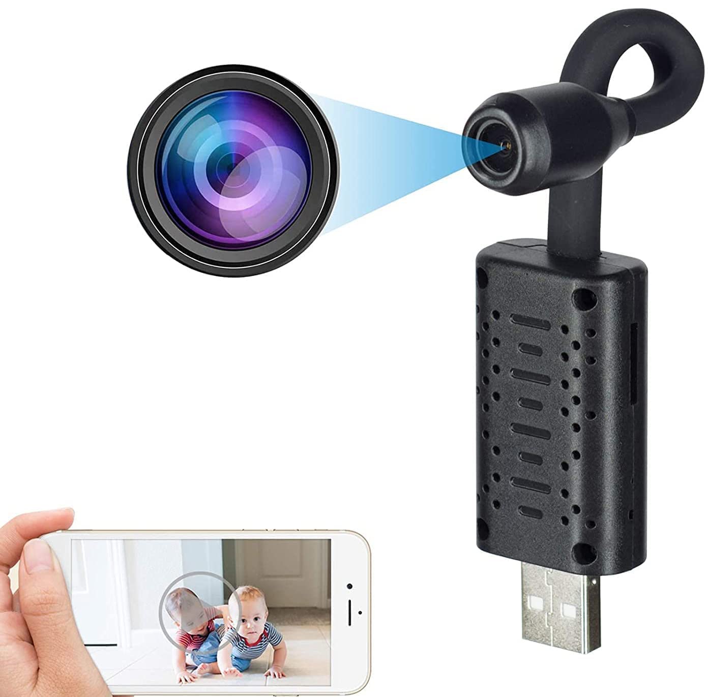 مايومي Mayumi Mayumi Surveillance Flexible Neck Wireless Security Camera 1080p Watch Live View Wireless Home Office With Motion Detection