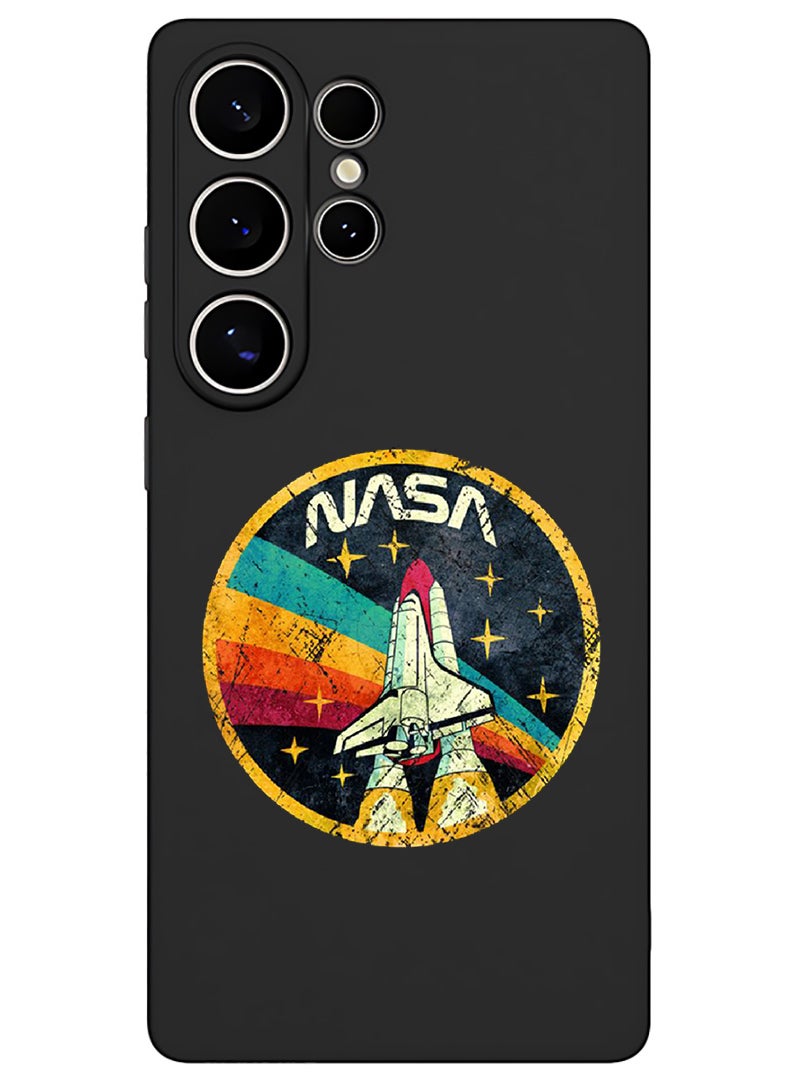 Theodor Protective Slim Fit Case Liquid Silicone Cover with Full Body Protection Anti-Scratch Shockproof Case For Samsung Galaxy S25 Ultra (Black) - Nasa 2 - Image 1