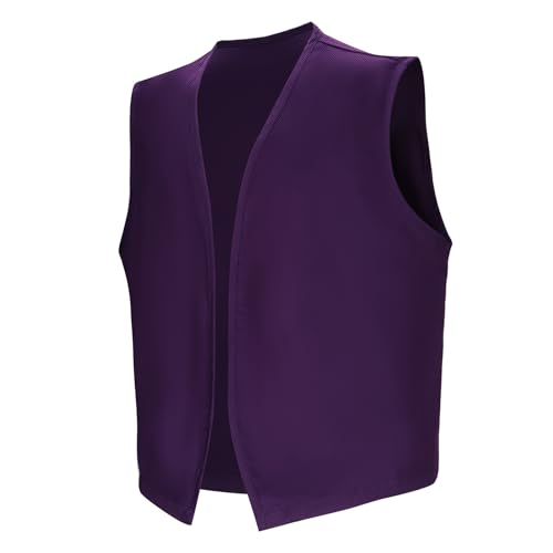 AMNPOLEN Unisex No Pocket Button Uniform Vest Halloween Costume Outfit (Small, Purple) - Image 3