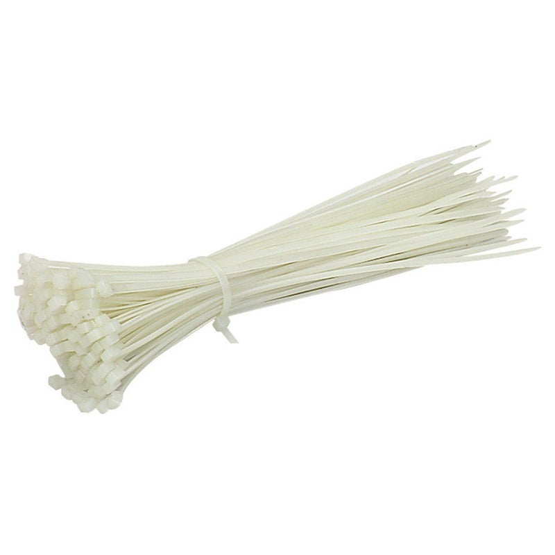 H-its Kabel Hits Kabel 3 X 200 mm 8 Inch Cable Ties White Zip Wire Organizer Self Locking Tie 50 Pcs Quick Nylon Tie for Cables Wires Etc Nylon Flexible Cable Tie White  - Image 1