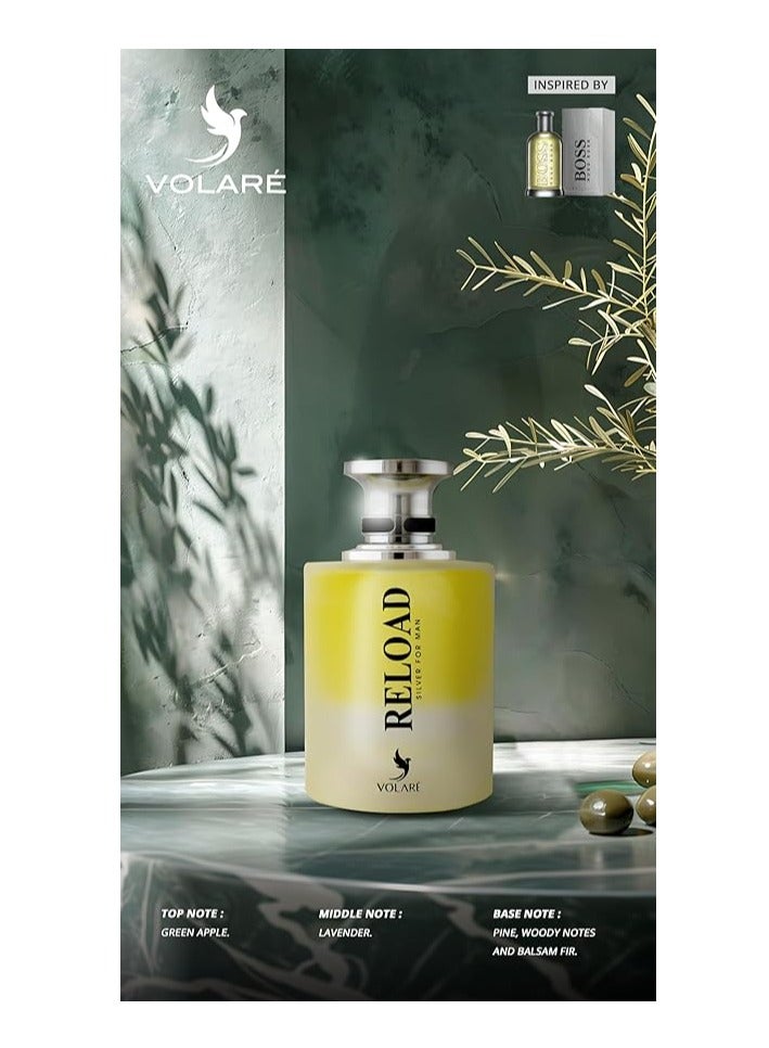 Reload Silver EDP for men ( Inspired by Hugo Boss Bottled ) -100ml