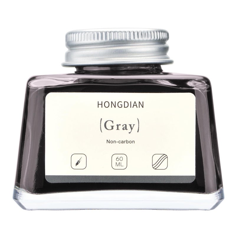 Asvine Hongdian Fountain Pen Bottled Ink Gray, 60ml Fountain Pen Ink Bottled for Writing and Calligraphy, Non Carbon - Image 3