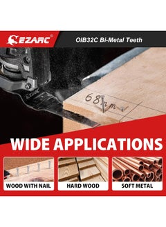 Ezarc  Oscillating Saw Blades - 11Pieces Extra-Long Reach Arc Edge Multitool Blades With Japanese Teeth, Crv And Bi-Metal Clean Cut For Wood And Metal, Universal Quick Release Oscillating Tool Blades