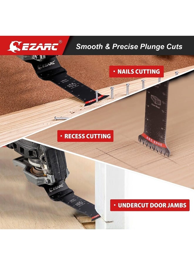 Generic - Ezarc  Oscillating Saw Blades - 11Pieces Extra-Long Reach Arc Edge Multitool Blades With Japanese Teeth, Crv And Bi-Metal Clean Cut For Wood And Metal, Universal Quick Release Oscillating Tool Blades - Image 1