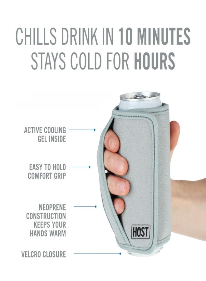 HOST Insta-Chill Slim and Standard Can Cooler Flexible Freezable Gel and Ice Combo Pack for 12oz Standard and Slim Cans, Black and Gray - Image 2