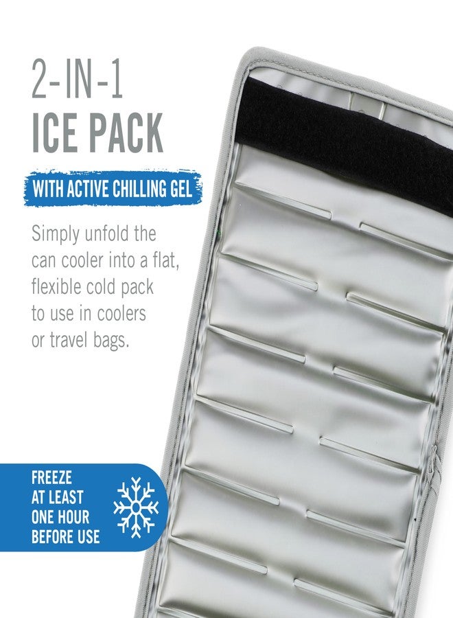 HOST Insta-Chill Slim and Standard Can Cooler Flexible Freezable Gel and Ice Combo Pack for 12oz Standard and Slim Cans, Black and Gray - Image 3