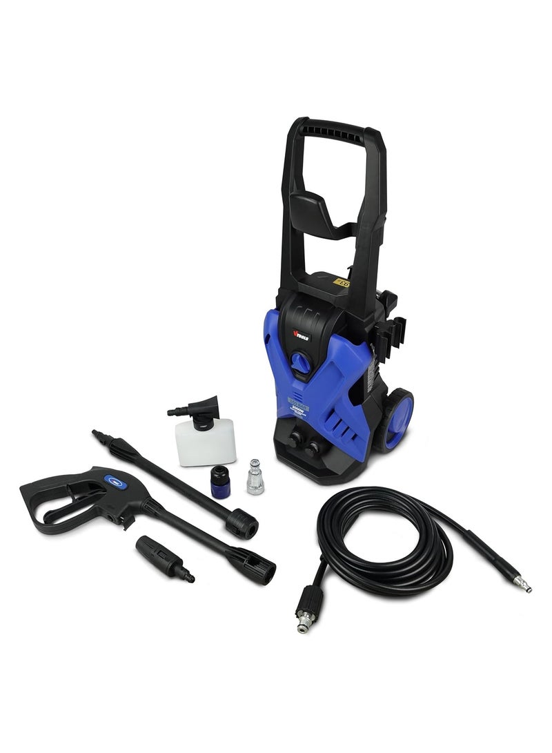 VTOOLS 220-240V 165 Bar Electric Pressure Washer With 2 Wheels, Meter Hose & Soap Dispenser, 2200 Watt, Auto Stop and Self Priming Mode, For Car, Home & Garden, , - Image 1