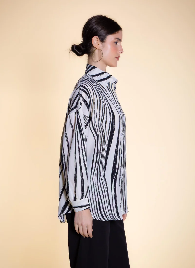Shapes White ABSTRACT PRINTED SHIRT for Women | Best Price UAE