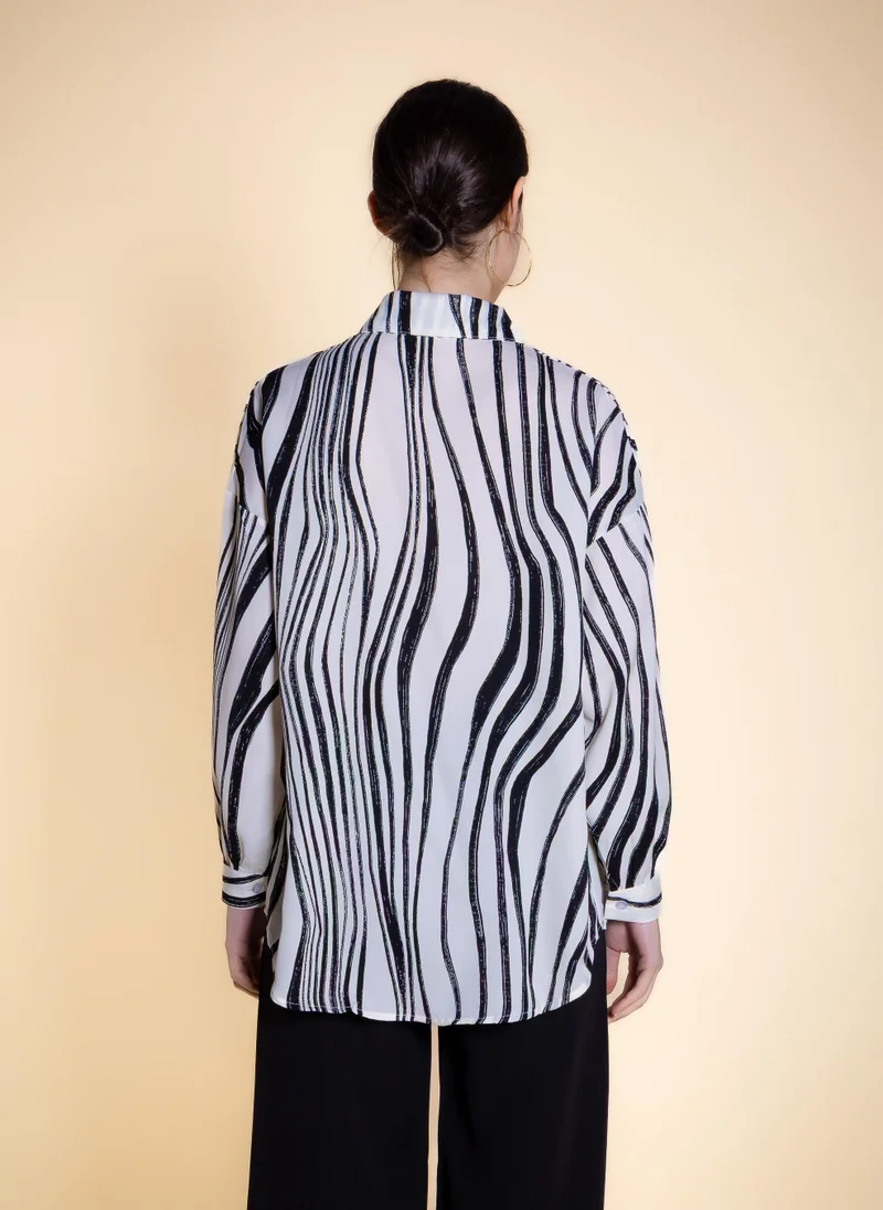 Shapes White ABSTRACT PRINTED SHIRT for Women | Best Price UAE