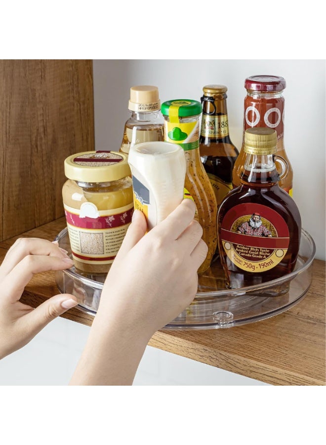KITCHENOO Clear Acrylic Rotating Organizer, Plastic Round Spice Rack for Cabinet, Kitchen, Pantry, Refrigerator, Bathroom Countertop, Tabletop Storage  - Image 2