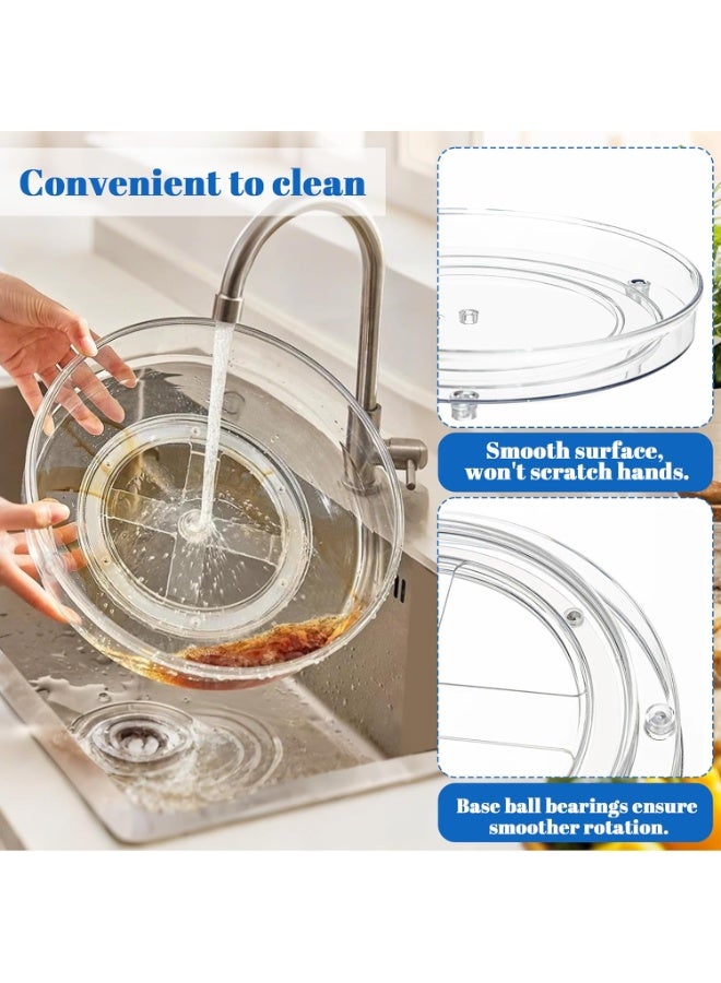 KITCHENOO Clear Acrylic Rotating Organizer, Plastic Round Spice Rack for Cabinet, Kitchen, Pantry, Refrigerator, Bathroom Countertop, Tabletop Storage  - Image 3