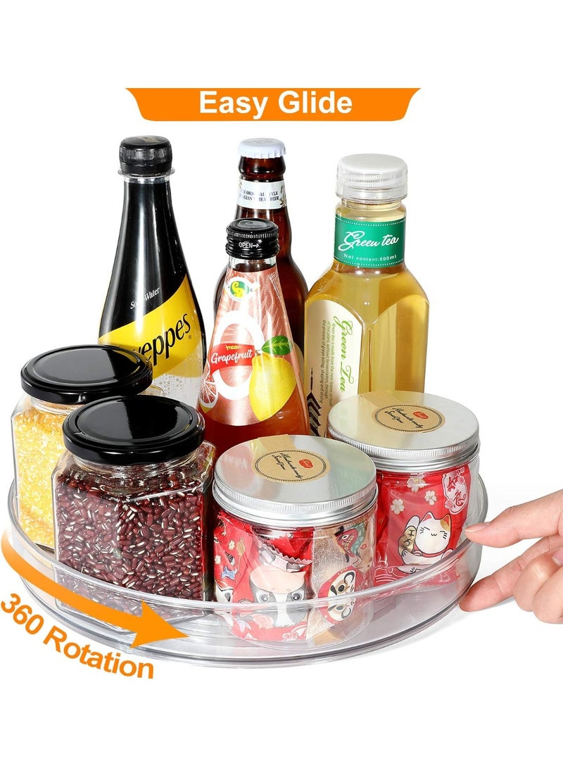 KITCHENOO Clear Acrylic Rotating Organizer, Plastic Round Spice Rack for Cabinet, Kitchen, Pantry, Refrigerator, Bathroom Countertop, Tabletop Storage  - Image 4
