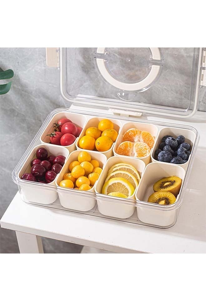 Sakulight Divided Serving Tray with Handle, 8 Compartments Snack Box for Candy, Nuts, Cookies, Fruit, Snacks, Party Favor, Wedding, Home Decor - Image 2