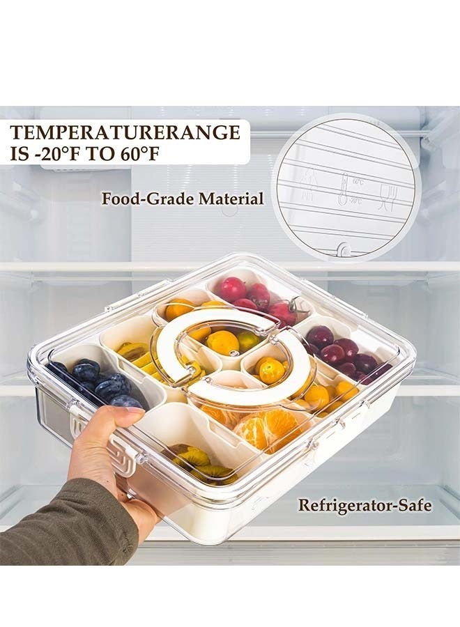 Sakulight Divided Serving Tray with Handle, 8 Compartments Snack Box for Candy, Nuts, Cookies, Fruit, Snacks, Party Favor, Wedding, Home Decor - Image 4