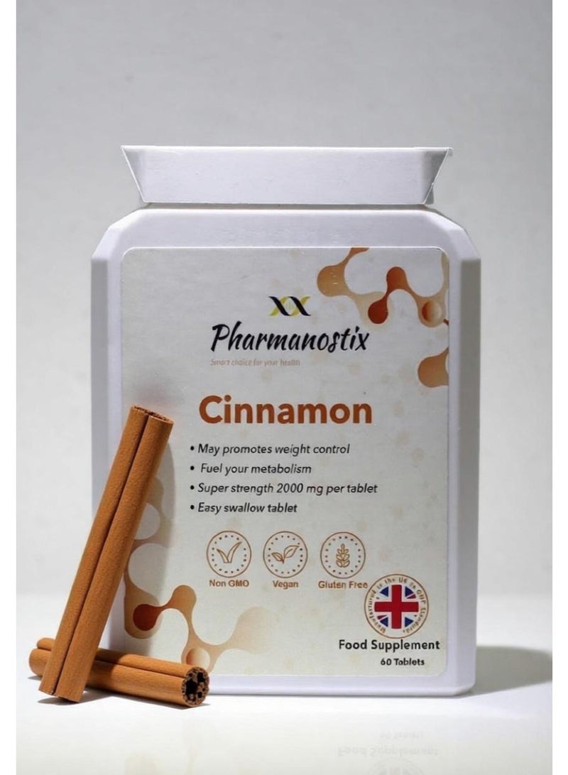 Pharmanostix Naturals Cinnamon 2000mg - Control Weight & Metabolism 60 Tablets - Image 2