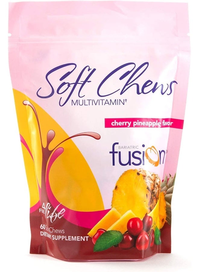 Bariatric Fusion فيتامينات متعددة لمرضى السمنة | نكهة الكرز والأناناس | مضغ لمرضى ما بعد جراحة السمنة بما في ذلك تحويل مسار المعدة واستئصال المعدة بالمنظار | 60 حبة | إمداد لشهر واحد - Image 1