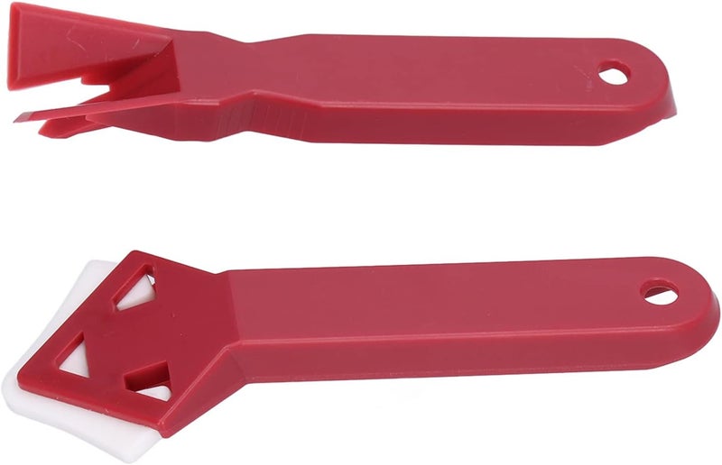 Silicone Window Scraper Tool Durable ABS Silicone Caulk Removal Tool for Kitchen Bathroom Window Glass Cement Removal 2pcs Red - Image 1