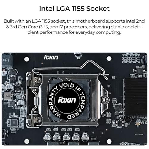 FOXIN H61 Motherboard Prime - LGA 1155 Socket with H4611 Chipset | Dual Channel DDR3 Max Memory Upto 16GB (8 GB x 2) RAM | CPU Supports LGA1155 Socket i3/i5/i7 Series CPU | NVME Port | for PC - Image 3