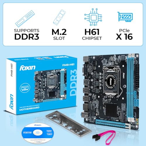 FOXIN H61 Motherboard Prime - LGA 1155 Socket with H4611 Chipset | Dual Channel DDR3 Max Memory Upto 16GB (8 GB x 2) RAM | CPU Supports LGA1155 Socket i3/i5/i7 Series CPU | NVME Port | for PC - Image 2