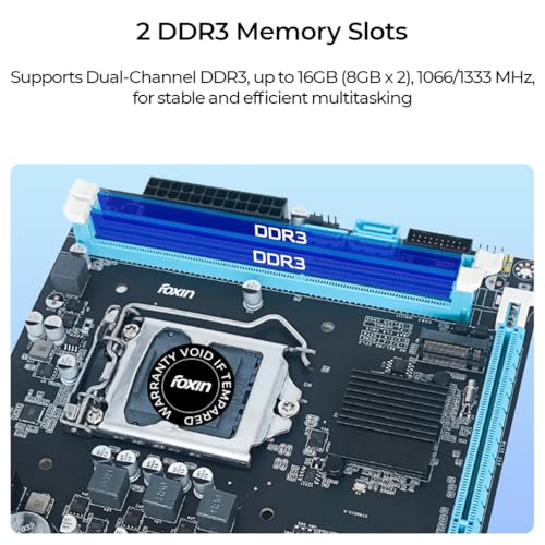FOXIN H61 Motherboard Prime - LGA 1155 Socket with H4611 Chipset | Dual Channel DDR3 Max Memory Upto 16GB (8 GB x 2) RAM | CPU Supports LGA1155 Socket i3/i5/i7 Series CPU | NVME Port | for PC - Image 4