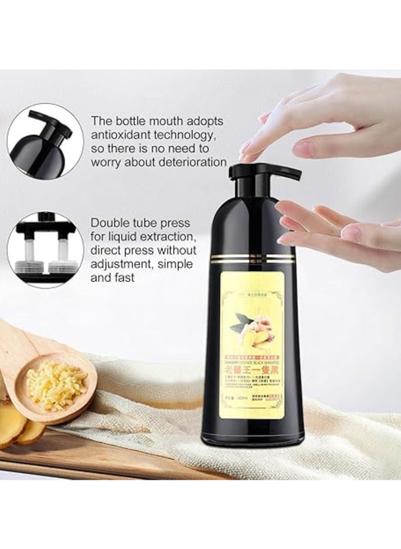D Beauty - 2pcs Mokeru Black Hair Dye Shampoo for Gray Coverage, Ginger Hair Colour Shampoo Natural Herbal Plant, Instant Black Hair Color Ammonia Free, Healthy Dyeing Shampoo No Damage, Hair Shampoo Cover 500ML - Image 1