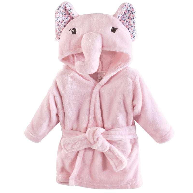 Little Treasure Unisex Baby Plush Bathrobe Floral Elephant 09 Months