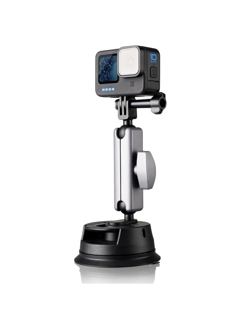 General Go Pro Suction Cup Holder, Action Camera with 360° Twin Head Ball, Car Suction Cup Holder with Insta-360 X3 X2 Go3 Hero 12 11 10 9 8 Accessories  - Image 1