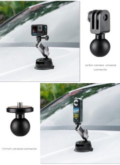 General Go Pro Suction Cup Holder, Action Camera with 360° Twin Head Ball, Car Suction Cup Holder with Insta-360 X3 X2 Go3 Hero 12 11 10 9 8 Accessories  - Image 4