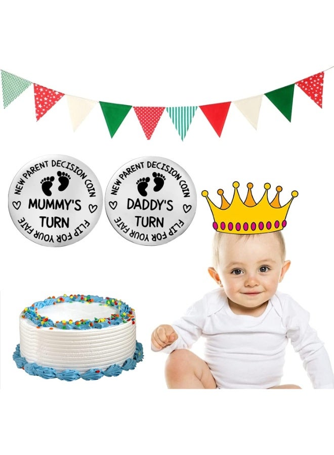 JZS Decision Coin for New Dad Mom Gifts, Newborn Baby Gift for Parent Mummy Daddy Pregnancy Women First Time to be Moms Dads Mother's Day Father's Day Gifts Funny Double Sided Coin - Image 3