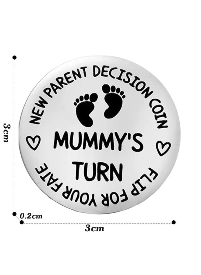 JZS Decision Coin for New Dad Mom Gifts, Newborn Baby Gift for Parent Mummy Daddy Pregnancy Women First Time to be Moms Dads Mother's Day Father's Day Gifts Funny Double Sided Coin - Image 2
