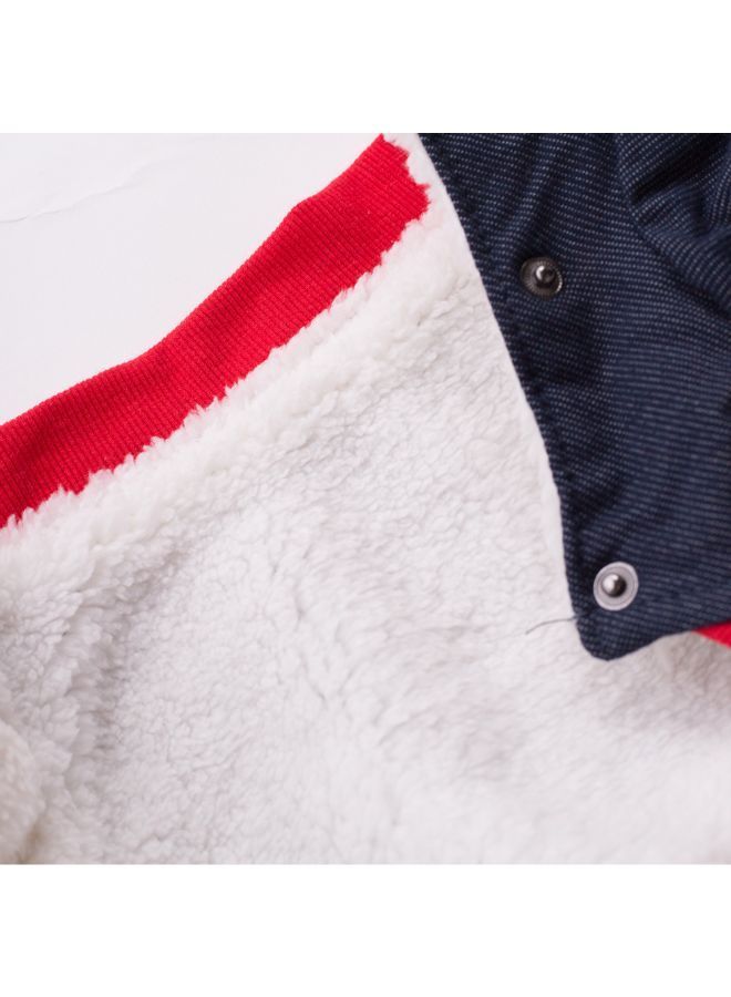 NIBEMINENT Four Legged Printed Pattern Pet Dog Coat Blue/Red S - Image 4